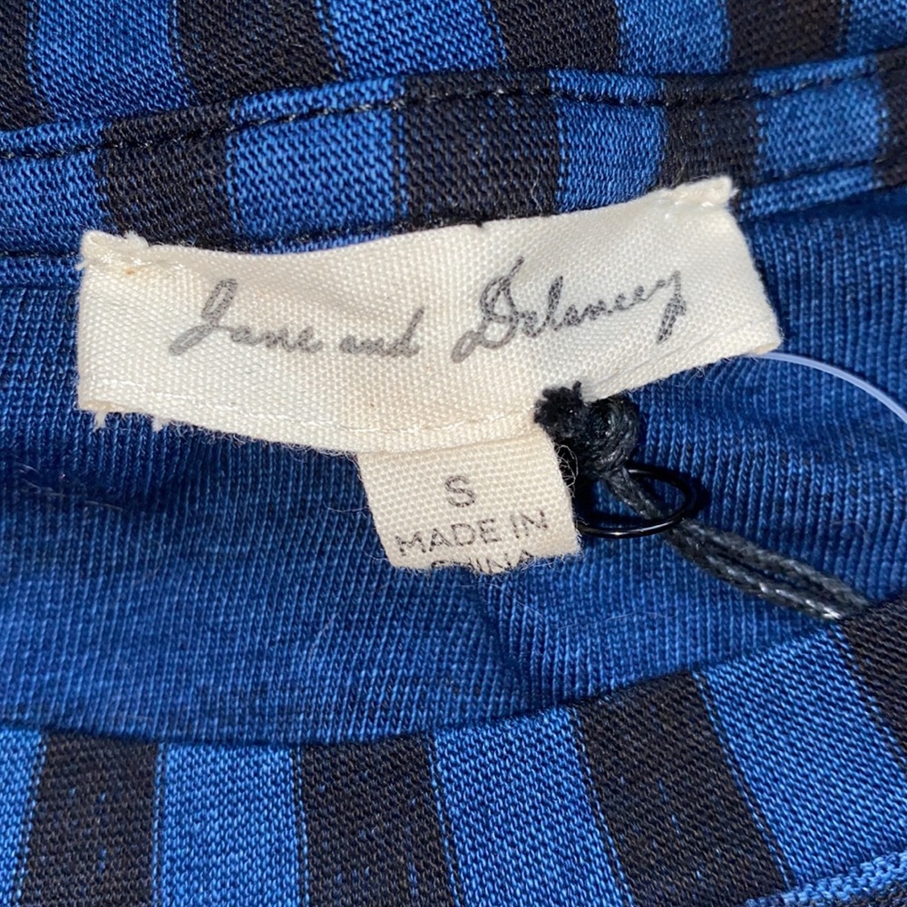 Jane and Delancey 100% Cotton T-Shirt dress horizontal stripe navy black small - Picture 11 of 13
